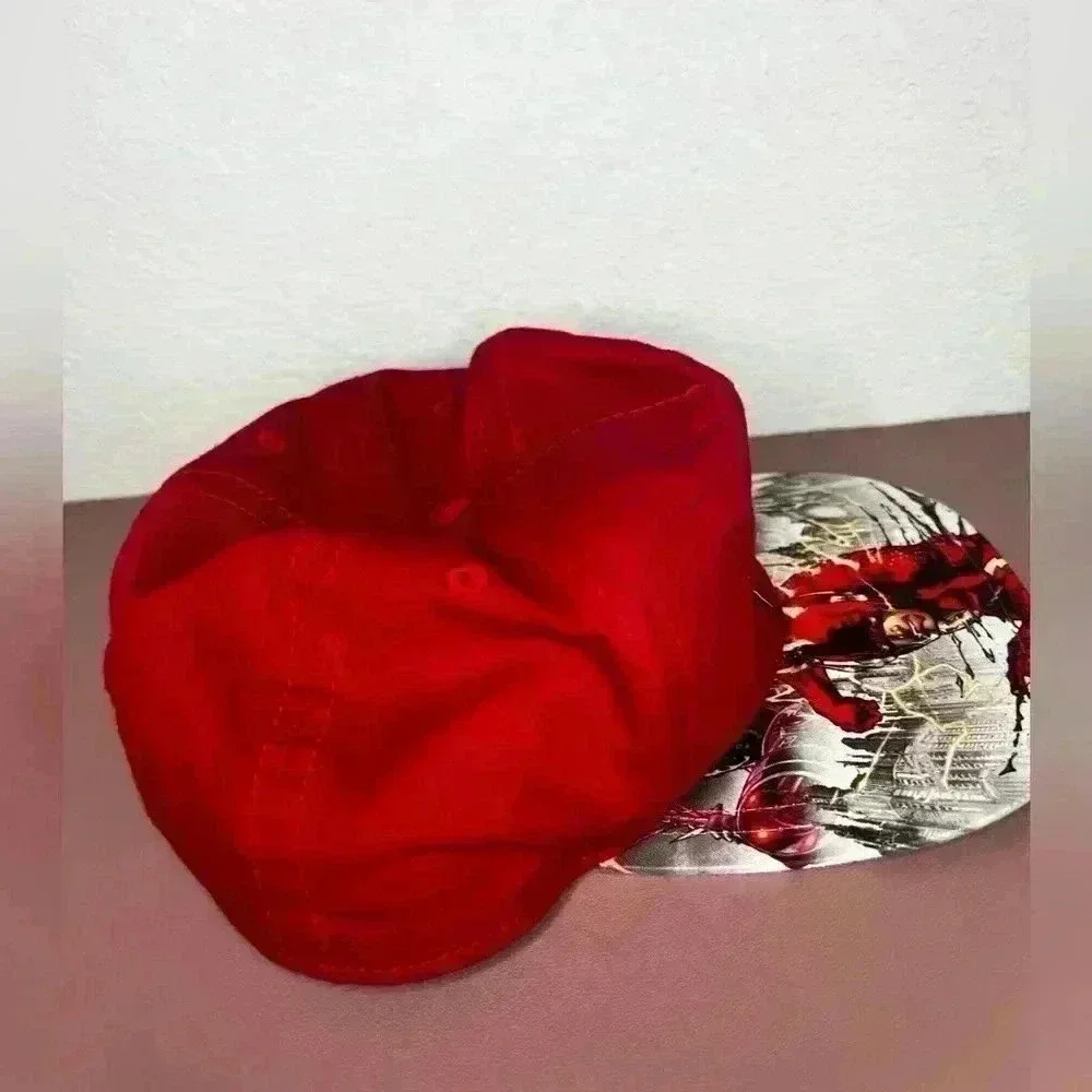 The Flash Youth Size Snap Back Red With A Multi Colored Brim Logo Hat / Cap